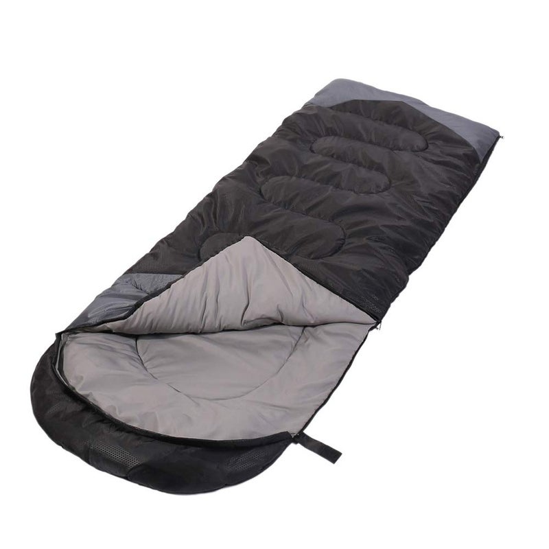 SWTMERRY Sleeping Bag 3 Seasons (Summer, Spring, Fall) Warm & Cool Weather - Lightweight,Waterproof Indoor & Outdoor Use for Kids, Teens & Adults for Camping Hiking, Backpacking (Black Grey) - Image 1